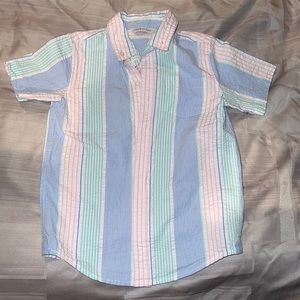 Janie and Jack Pastel striped button down shirt-Size 6